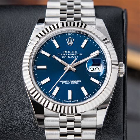 silver blue face rolex